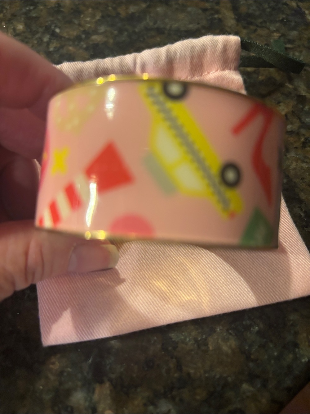 Kate Spade KSNY x Darcy Pink Enamel Bangle Bracelet - Picture 2 of 8